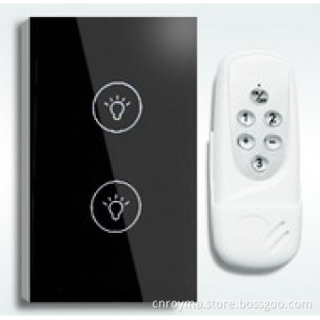 Fashinable black color remote control light switch 2gang, 315/433Mhz, AC110-240V